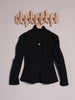 Women's Black Blazer, Stand Collar, Shaped Waist and Long Sleeves