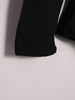 Women's Black Blazer, Stand Collar, Shaped Waist and Long Sleeves