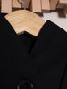 Women's Black Blazer, Stand Collar, Shaped Waist and Long Sleeves