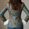 Women's Notched Lapel Long Sleeve Blazer Jacket with Regular Pattern in European and American Style for Elegant Everyday Wear