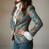 Women's Notched Lapel Long Sleeve Blazer Jacket with Regular Pattern in European and American Style for Elegant Everyday Wear
