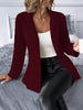 Women's Slim Fit Lapel Long Sleeve No Buckle Solid Color Imitation Cotton Blazer for Office Style Spring in Classic Neutral
