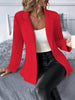 Women's Slim Fit Lapel Long Sleeve No Buckle Solid Color Imitation Cotton Blazer for Office Style Spring in Classic Neutral