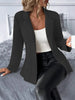 Women's Slim Fit Lapel Long Sleeve No Buckle Solid Color Imitation Cotton Blazer for Office Style Spring in Classic Neutral