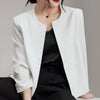 Women's Halter Neck Long Sleeve Polyester Cardigan in Elegant White and Black for Sophisticated Style Everyday Wear