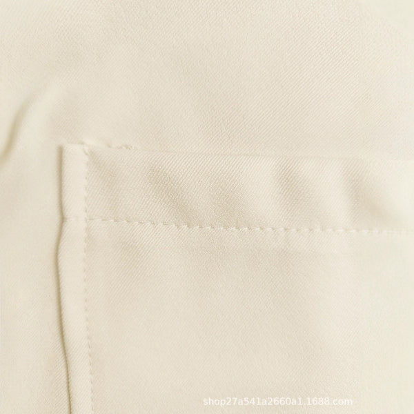 Women's Sleeveless Spandex Solid Color European Style Casual Jacket for Spring Summer in Ivory Pink Khaki Black