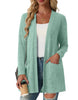 Women's Casual Knitted Floral Half Open Collar Long Sleeve Open Front Cardigan with Splicing for Daily Wear in Black White