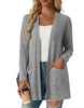 Women's Casual Knitted Floral Half Open Collar Long Sleeve Open Front Cardigan with Splicing for Daily Wear in Black White