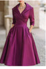 Women's Fit-and-Flare Dress, Foldover Collar, Long Sleeves and Full Skirt