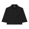 Women's Loose Fit Spring Blended Solid Color Lapel Long Sleeve Blazer with Pockets Casual Neutral Style in Black