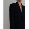 Women's Loose Fit Polyester Solid Color Suit Collar Long Sleeve Single Breasted Two Button Casual Office Blazer Jacket for Spring
