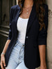 Women's Slim Fit Single Button Solid Color V-Neck Long Sleeve Blazer with Buttons for Office Summer in White Black Yellow Apricot