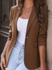 Women's Slim Fit Single Button Solid Color V-Neck Long Sleeve Blazer with Buttons for Office Summer in White Black Yellow Apricot