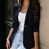 Women's Slim Fit Single Button Solid Color V-Neck Long Sleeve Blazer with Buttons for Office Summer in White Black Yellow Apricot