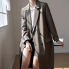 Women's A-Shaped Double Breasted Cotton Coat with Notch Lapel and Middle Sleeves in Sophisticated Style for Spring in Black Khaki Brown
