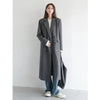 Women's A-Shaped Double Breasted Cotton Coat with Notch Lapel and Middle Sleeves in Sophisticated Style for Spring in Black Khaki Brown