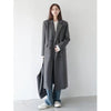Women's A-Shaped Double Breasted Cotton Coat with Notch Lapel and Middle Sleeves in Sophisticated Style for Spring in Black Khaki Brown