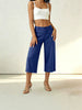 Women's Straight Leg Elastic Waist Polyester Solid Color Business Pants with Pockets for Summer Work in Gray