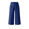 Women's Straight Leg Elastic Waist Polyester Solid Color Business Pants with Pockets for Summer Work in Gray
