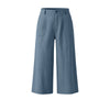 Women's Straight Leg Elastic Waist Polyester Solid Color Business Pants with Pockets for Summer Work in Gray