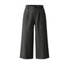 Women's Straight Leg Elastic Waist Polyester Solid Color Business Pants with Pockets for Summer Work in Gray