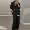 Women's Long Sleeve Color Matching Contrast Color Blended Office Pants for Summer in Black Apricot and Khaki