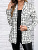 Women's One Button Polyester Blazer with Collar Long Sleeves and Irregular Design for Office Style