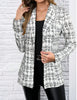 Women's One Button Polyester Blazer with Collar Long Sleeves and Irregular Design for Office Style