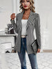 Women's One Button Polyester Blazer with Collar Long Sleeves and Irregular Design for Office Style