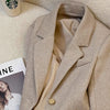 Women's Polyester Blazer, Notched Lapels, Two-Button Front and Relaxed Fit