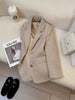 Women's Polyester Blazer, Notched Lapels, Two-Button Front and Relaxed Fit