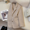Women's Polyester Blazer, Notched Lapels, Two-Button Front and Relaxed Fit