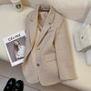 Women's Polyester Blazer, Notched Lapels, Two-Button Front and Relaxed Fit