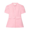 Women's Solid Color Polyester Stand-Up Collar Three-Quarter Sleeve Single Breasted Button Blazer European American Style in Black White Yellow Pink