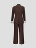 Women's Elegant Polyester Solid Color Long Sleeve Pants with Solid Color Design for Autumn Work Office