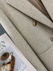 Women's Loose Fit Double Breasted Polyester Blazer with Suit Collar Long Sleeves and Buttons for Office in Autumn