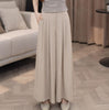Women's Basic Draped Wide Leg Nylon Pants High Waist Loose Casual Trousers for Summer in Solid Color