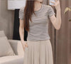 Women's Basic Draped Wide Leg Nylon Pants High Waist Loose Casual Trousers for Summer in Solid Color