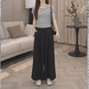 Women's Basic Draped Wide Leg Nylon Pants High Waist Loose Casual Trousers for Summer in Solid Color
