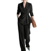 Women's Long Sleeve Solid Color Polyester Pants Casual Office Style Summer Pants for Women in Green Apricot Red Black