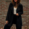 Women's Routine Fit Autumn Double Breasted Polyester Solid Color High Collar Long Sleeve Coat with Pocket Casual in Apricot Black
