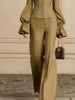 Women's Long Sleeve Solid Color Polyester Office Style Pants for Autumn Work Office in White Black Orange
