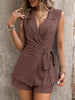 Women's Sleeveless Spandex Solid Color Lace Up Pants for Summer Office Style in Blue Black Khaki Pink