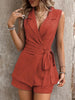 Women's Sleeveless Spandex Solid Color Lace Up Pants for Summer Office Style in Blue Black Khaki Pink
