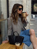 Women's Routine Fit Single Breasted Polyester Splicing Solid Color High Collar Long Sleeve Casual Blazer for Autumn in Khaki