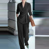 Women's Elegant Polyester Solid Color Lace Up Pants with Long Sleeves for Autumn in Green Khaki Black
