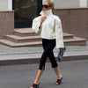 Women's Loose Fit Stand Collar Long Sleeve Polyester Jacket for Autumn Sophisticated Style Elegant Everyday Wear