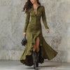 Women's Long Shirt Dress, Button Front, Long Sleeves and Asymmetric Split Hem