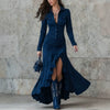 Women's Long Shirt Dress, Button Front, Long Sleeves and Asymmetric Split Hem