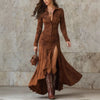 Women's Long Shirt Dress, Button Front, Long Sleeves and Asymmetric Split Hem